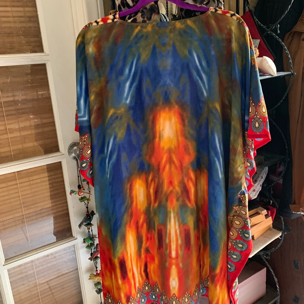 Tunic, one size, blue, orange - Picture 3 of 3